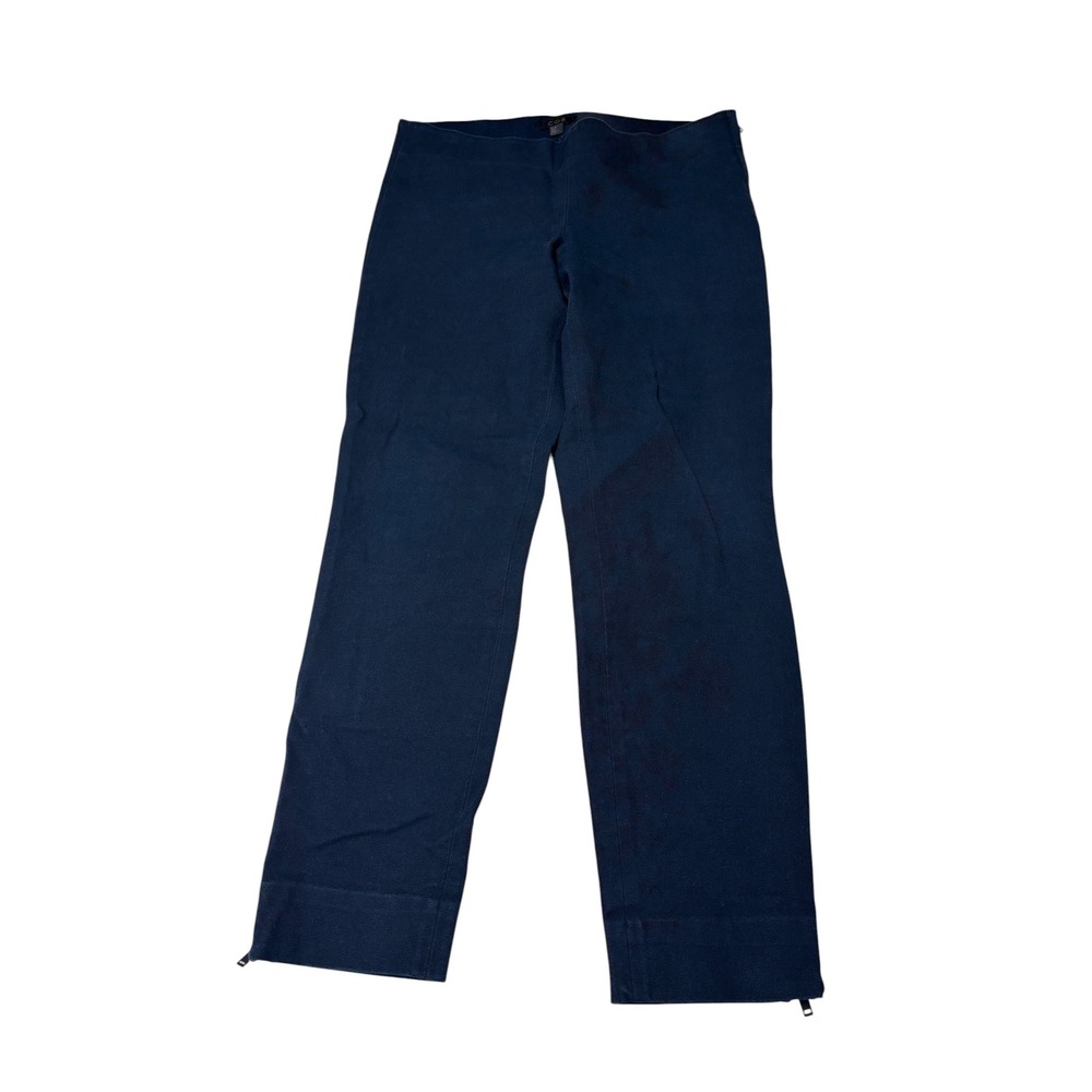 COS Womens Navy Blue Side Zip Ankle Trousers Stretch Cotton Slim Pants 8 W30 L26